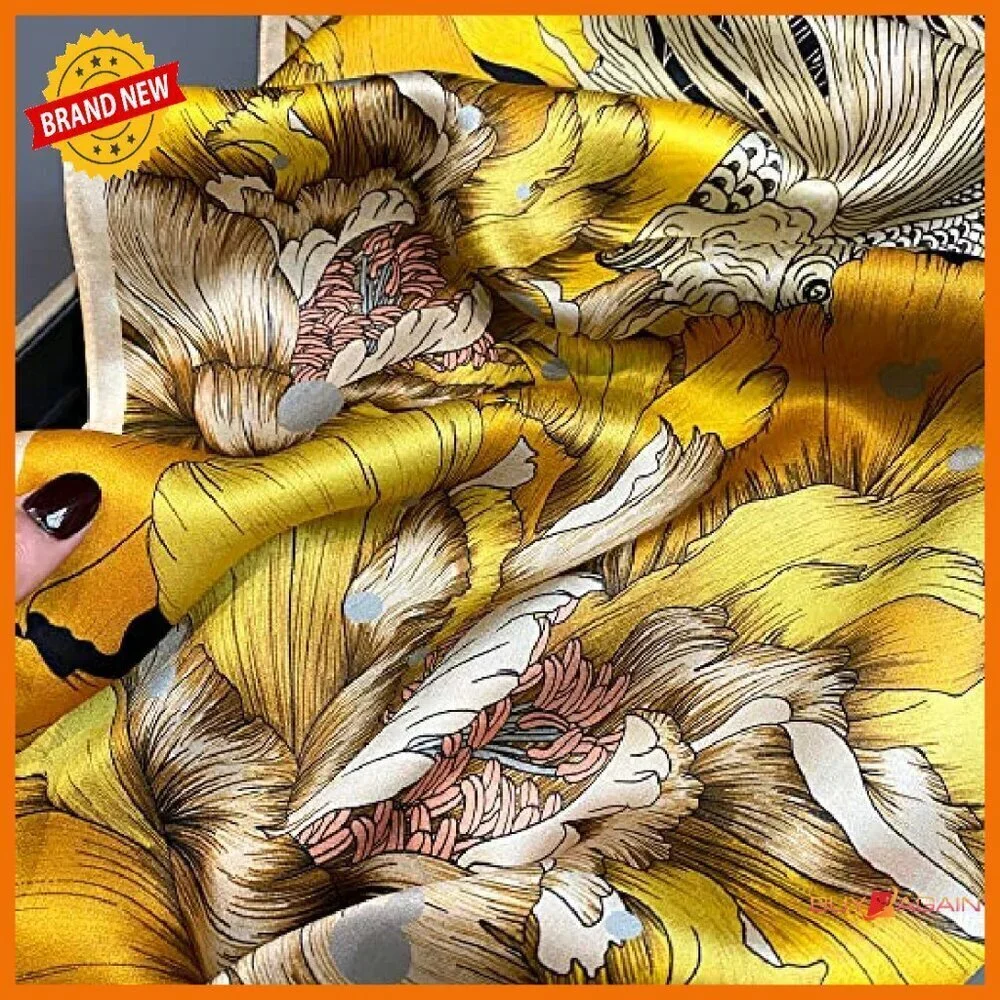 100% Pure Mulberry Silk Square Scarf 26x26 Versatile Accessory